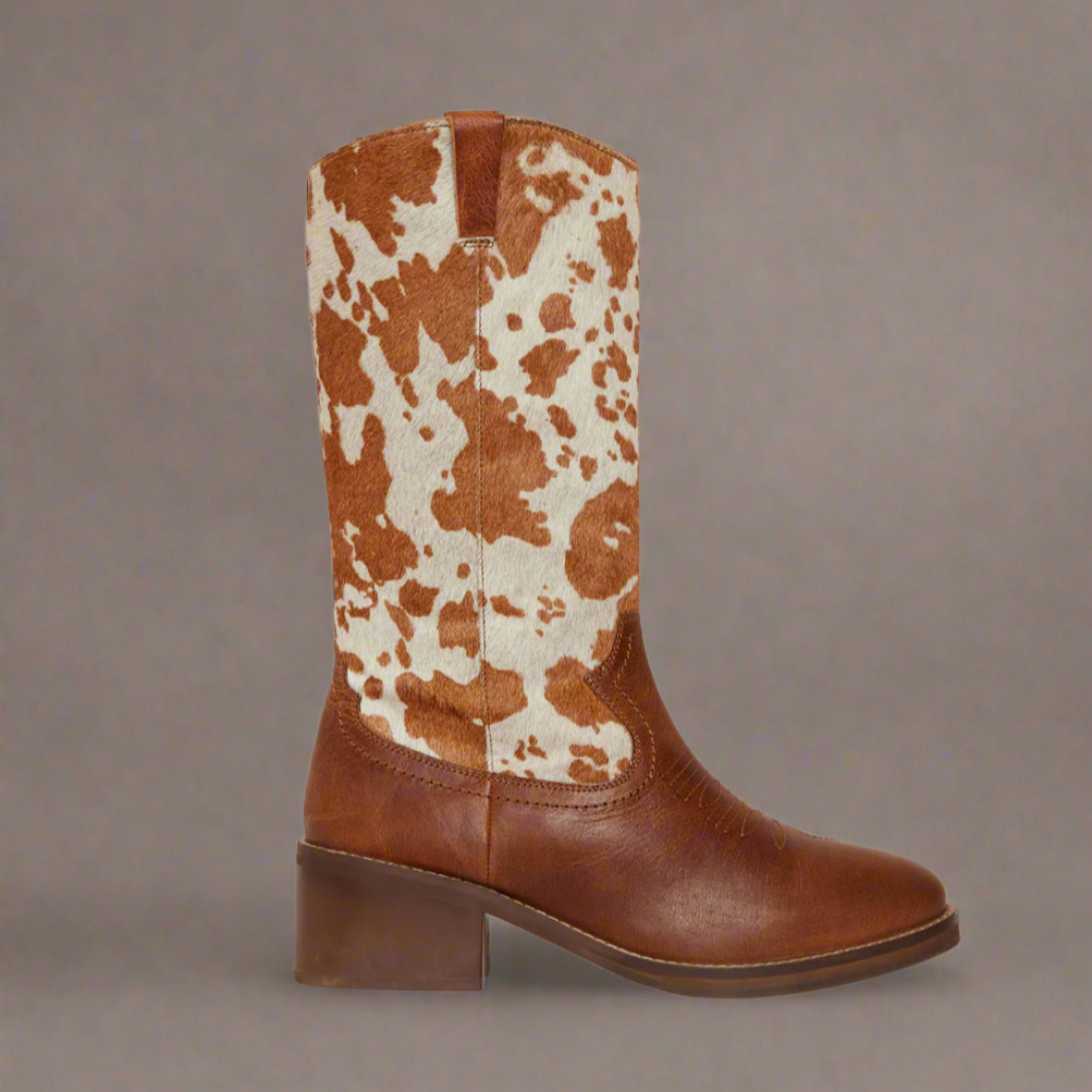 Myra Beige Boots-Round Toe Boots
