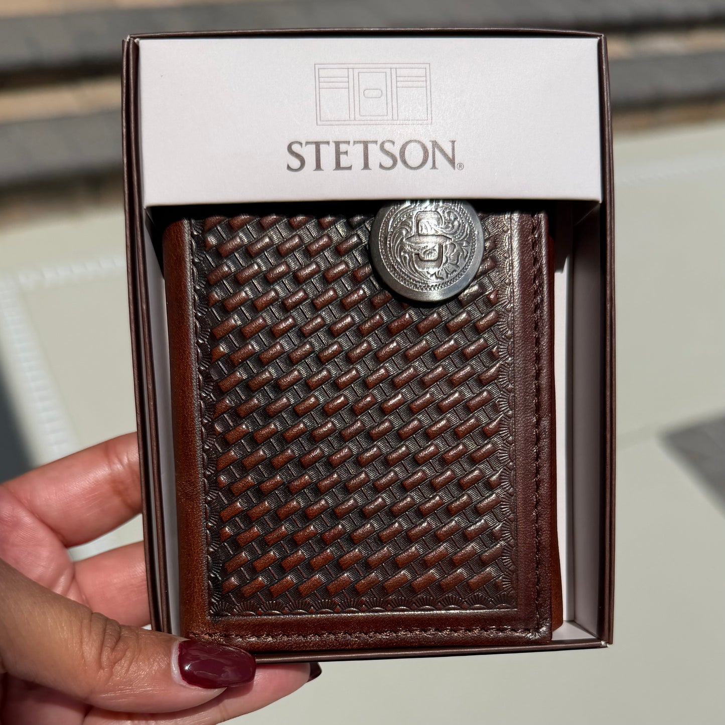 STETSON BASKETWEAVE EMBOSSED WALLET