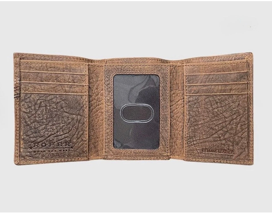 Roper Embroidered Logo Trifold Wallet