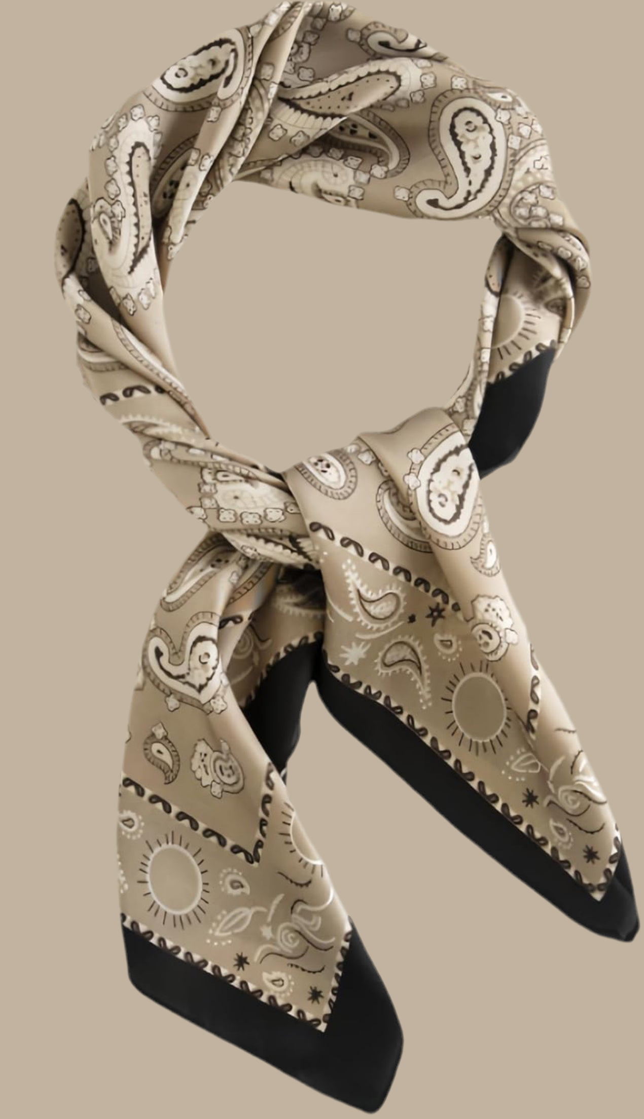 Satin Scarf-Cashew Khaki