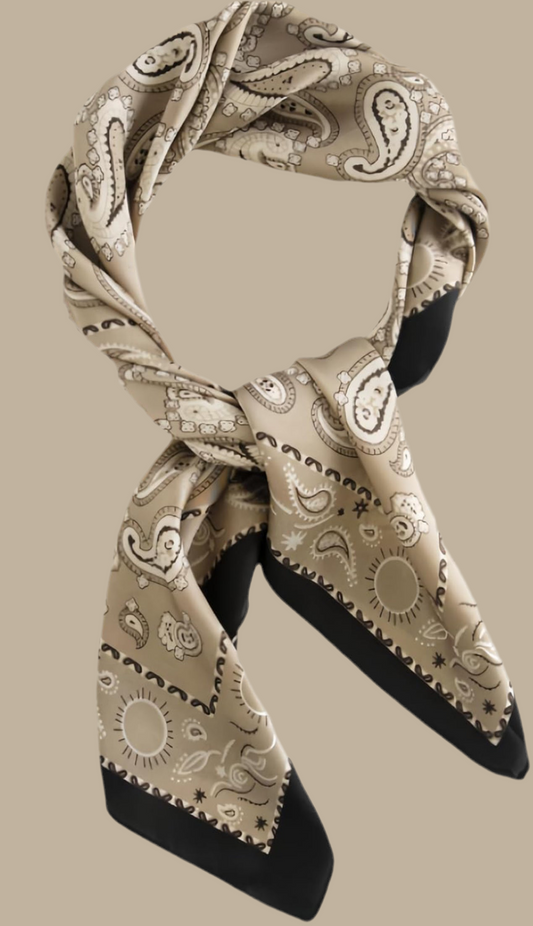 Satin Scarf-Cashew Khaki