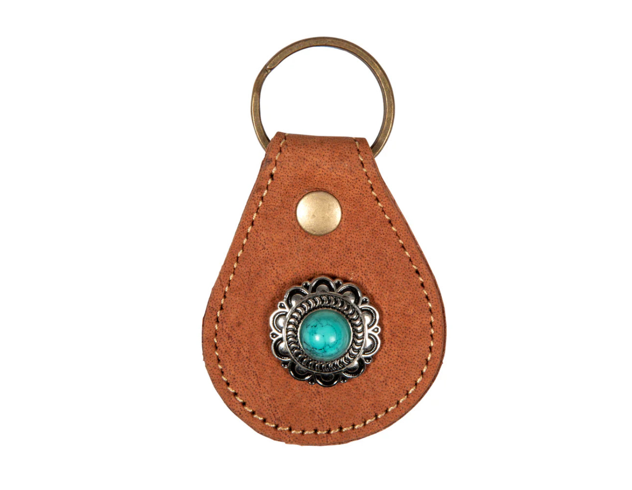 Concho Leather Keychain Fob