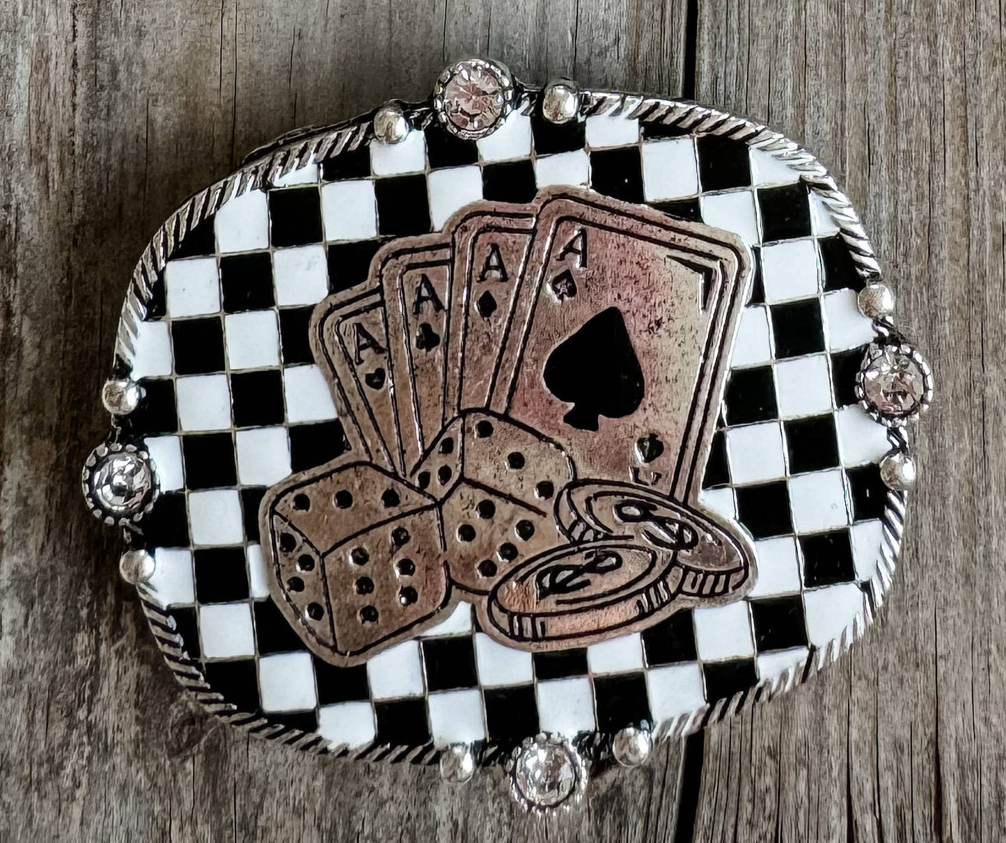 Women’s Western Belt Buckle Checker Checkered Pattern