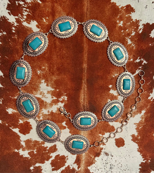 Women’s Rustic Couture's Western Concho Chain Belt-Rose Gold