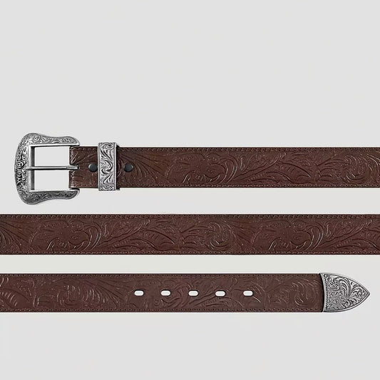 Women’s Wrangler Floral Embossed Leather Belt