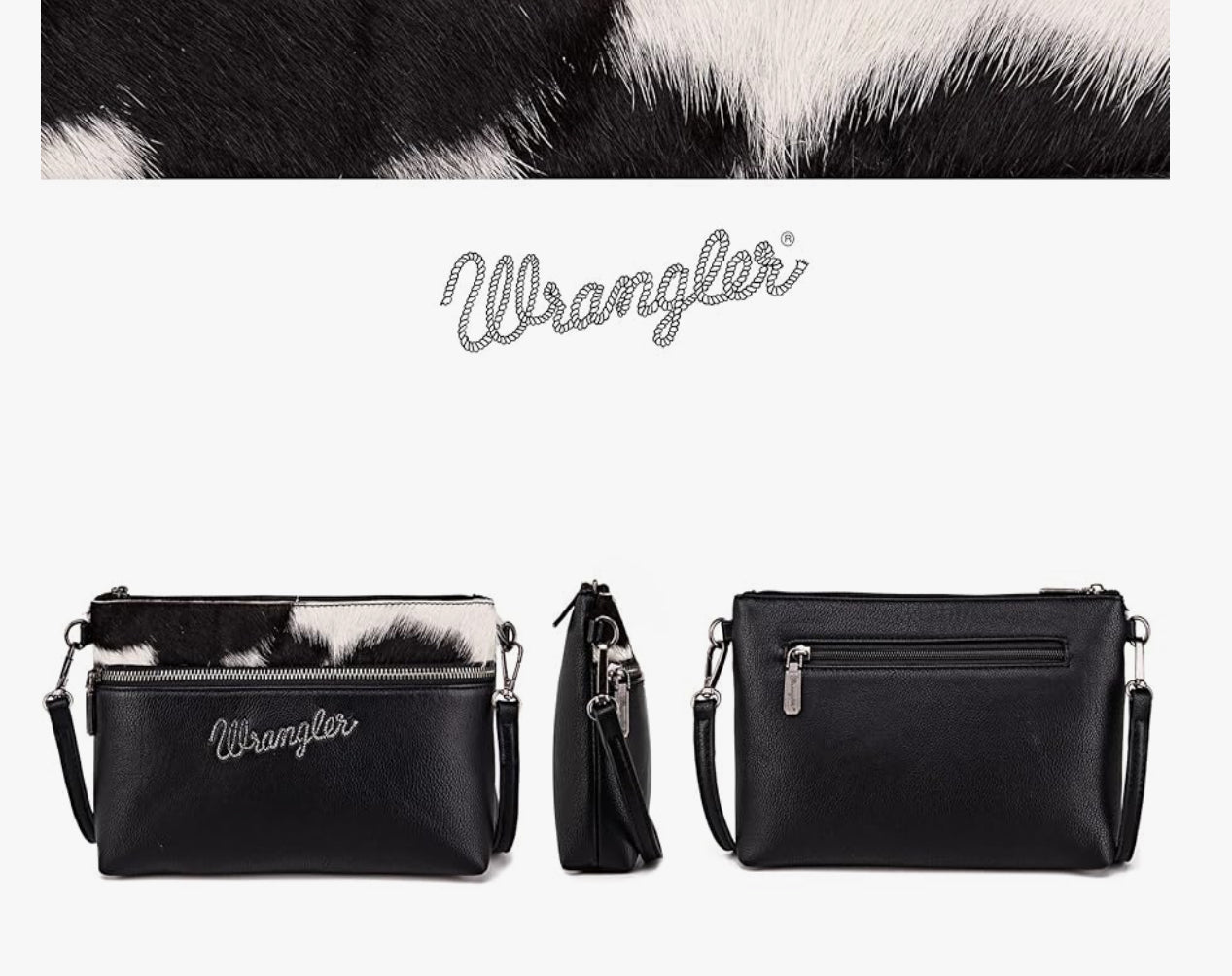 Wrangler Hair-On Collection Crossbody-Black