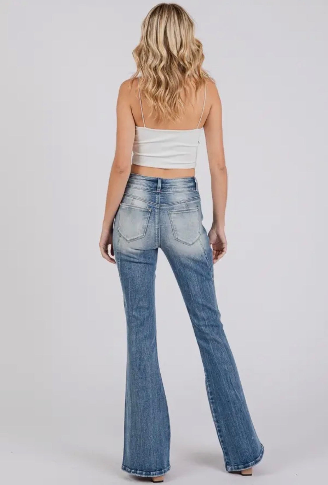 Women’s High Rise Stretch Flare with Side Seam Detail Jean