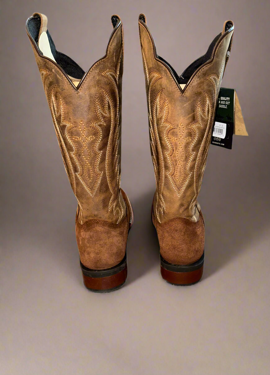Laredos Rigid Roughout Performance Western Work Boots - Broad Square Toe Boots