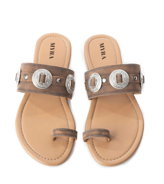 Sagebrush Concho Sandals-Brown