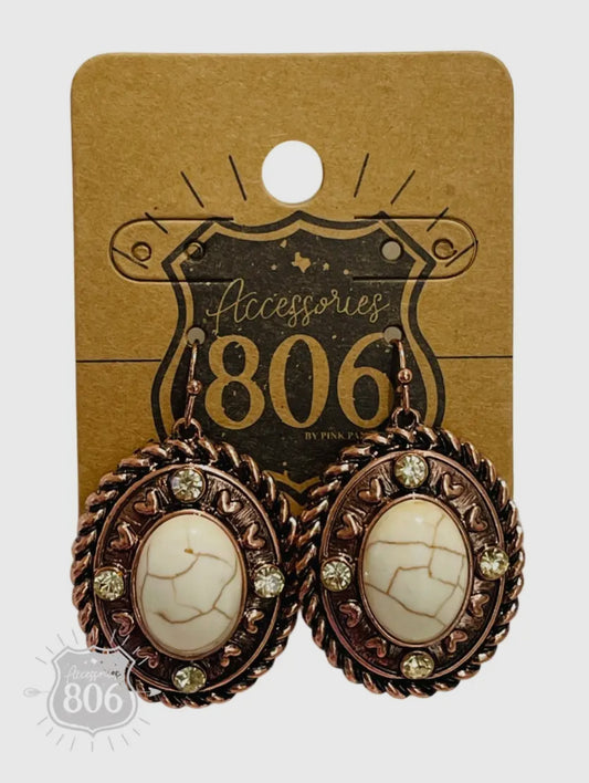 Rope Edge Oval Earring