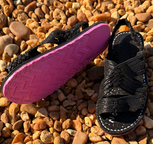Kids Huaraches Synthetic Stingray Leather Spider Design Red/Pink Sole