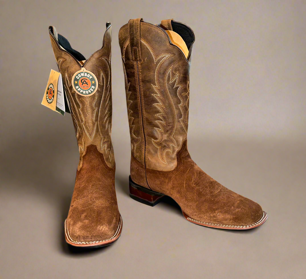 Laredos Rigid Roughout Performance Western Work Boots - Broad Square Toe Boots