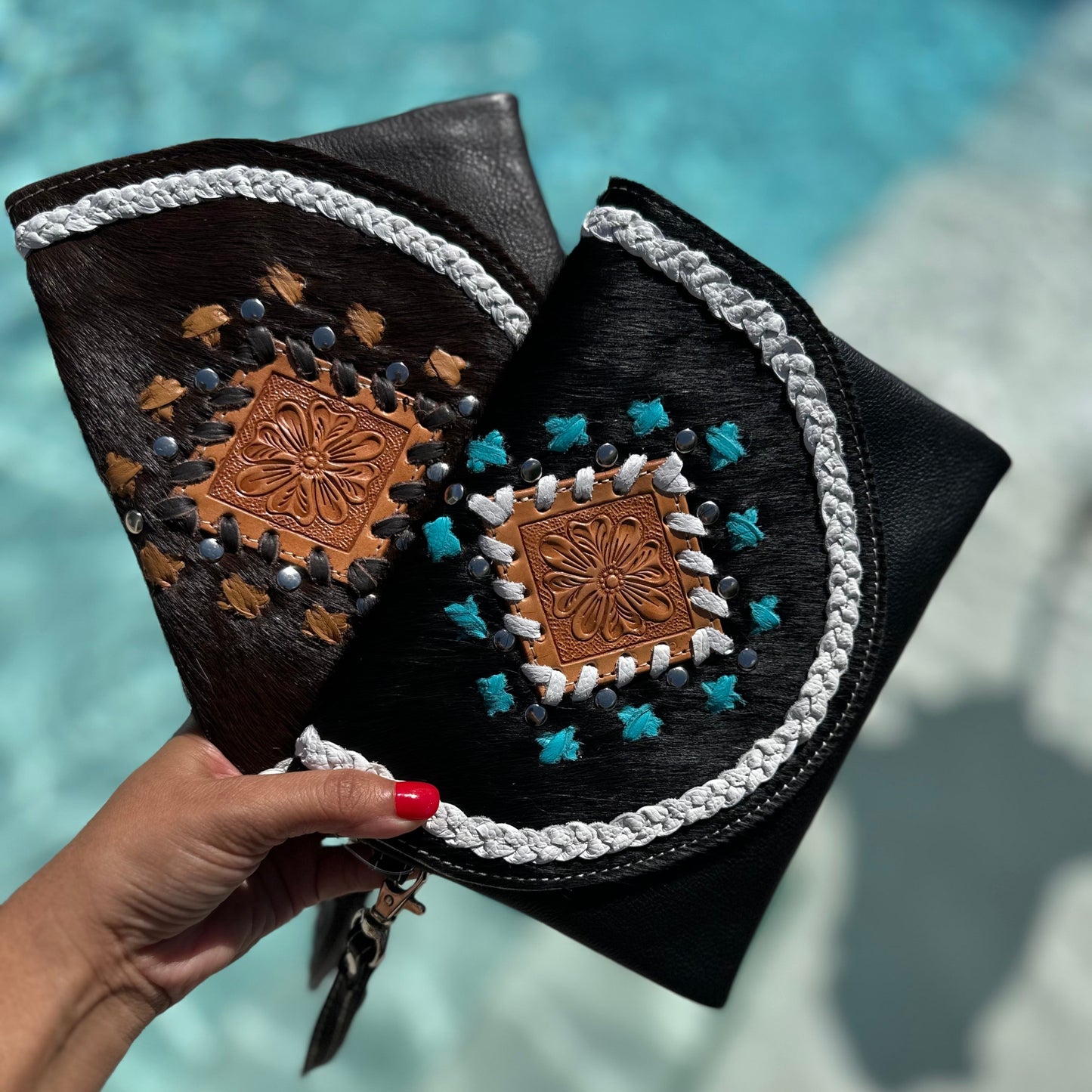 Cowhide Leather Wristlet