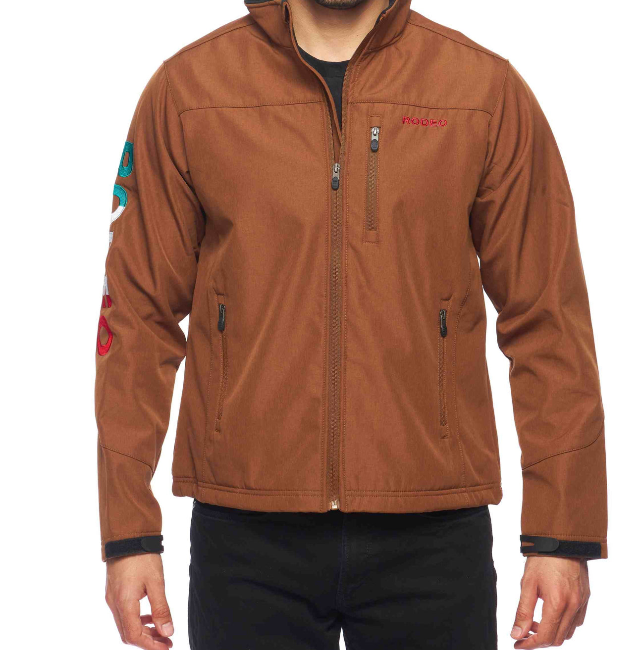 Rodeo Clothing Co. Men's Soft Shell Bonded Jacket -COGNAC MEX