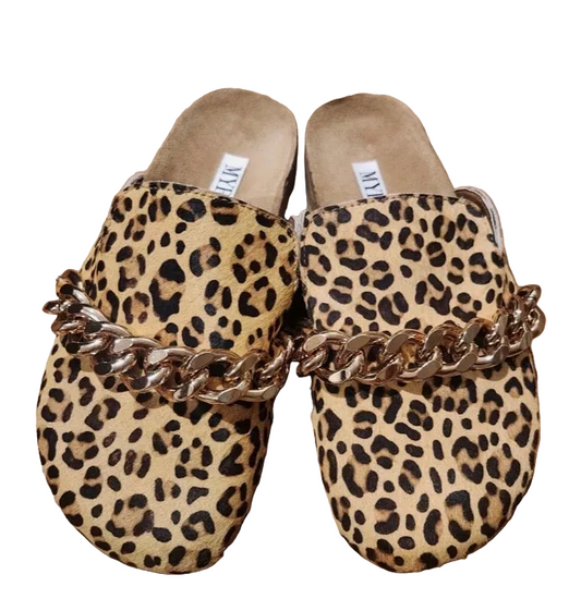 Leopard Clog Sandals