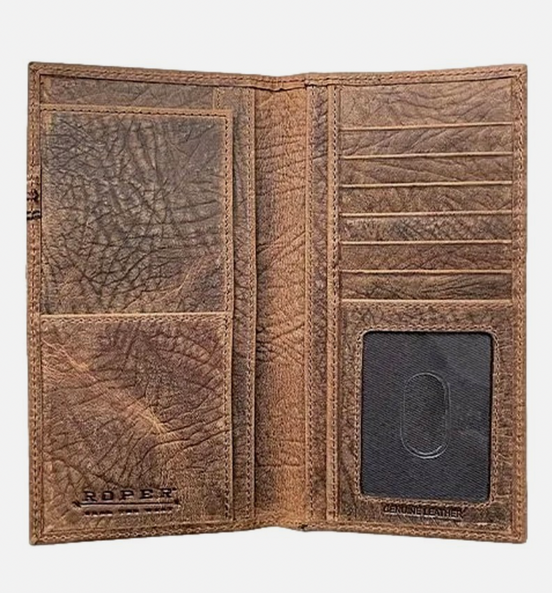 Roper Embroidered Logo Checkbook Wallet