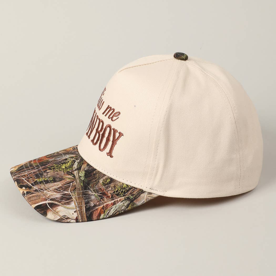 Kiss Me Cowboy Embroidery Two-Tone Trucker Hat
