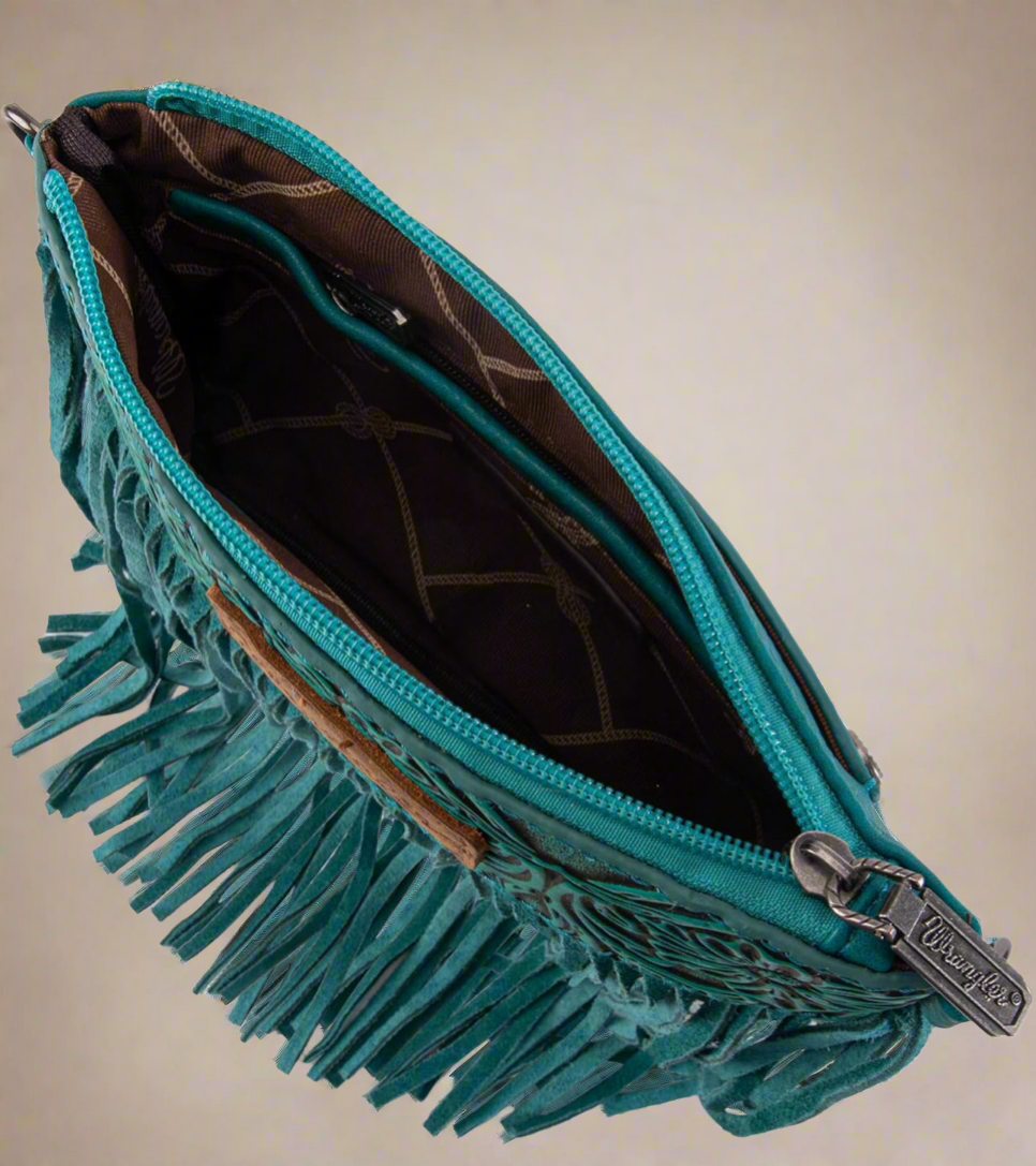 Wrangler Crossbody Wristlet Fringe Bag