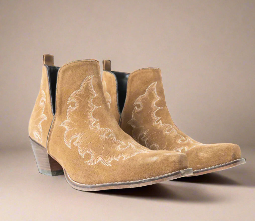 Kassie Trailhead Booties-Caramel Suede