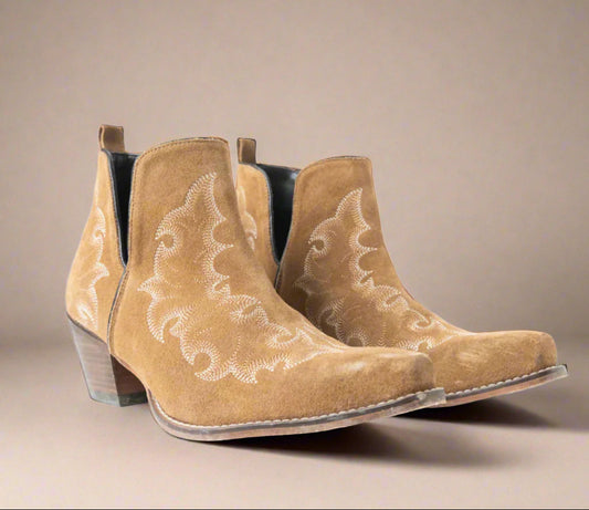 Kassie Trailhead Booties-Caramel Suede