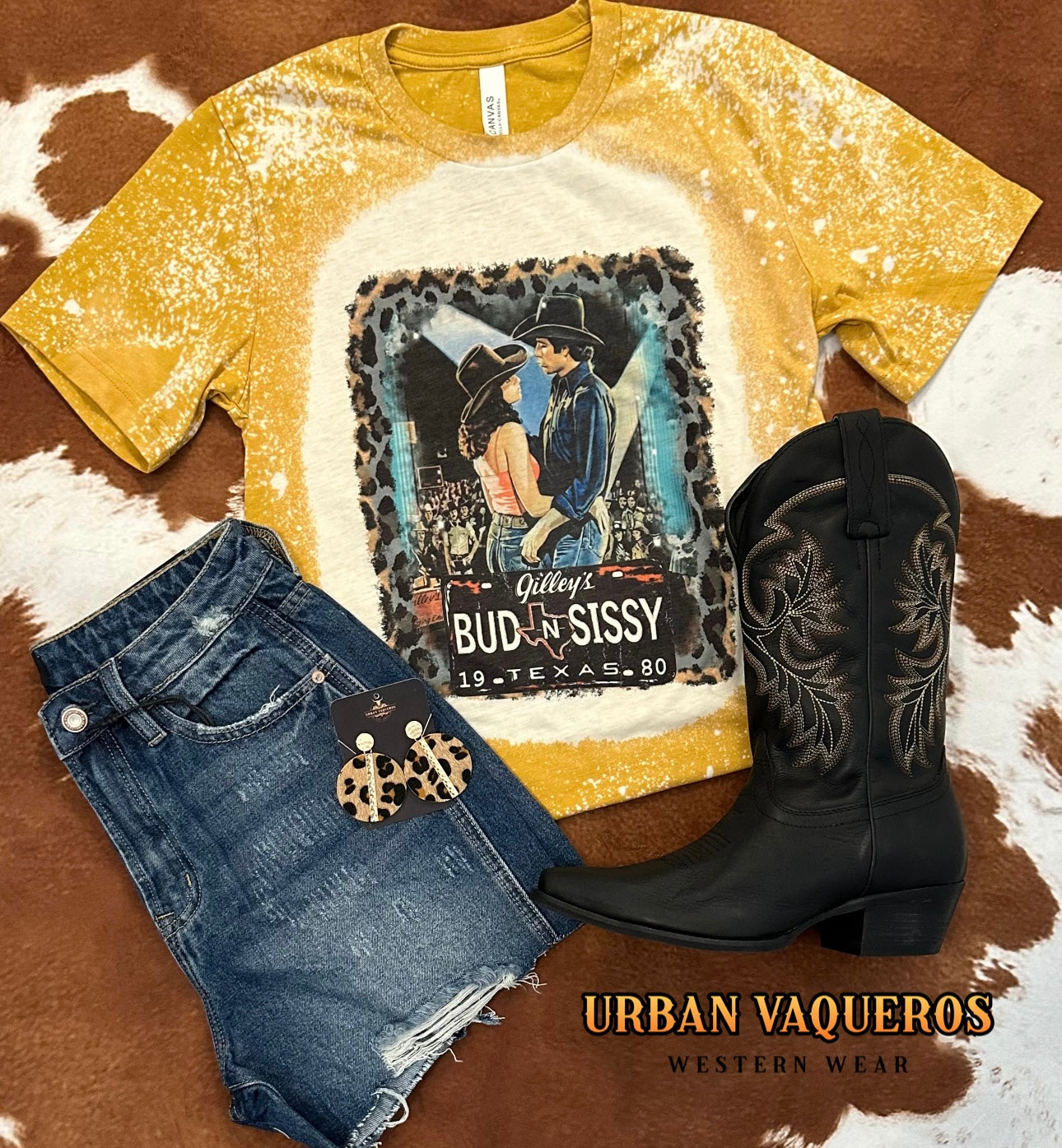 Bud Sissy | Urban Cowboy Bleached Tee-Yellow