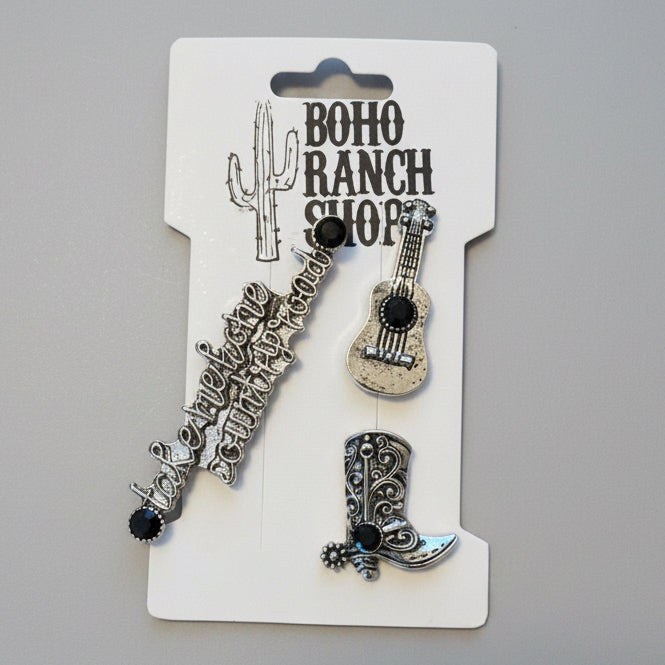 Western Trucker Hat Magnetic Hat Pin Set