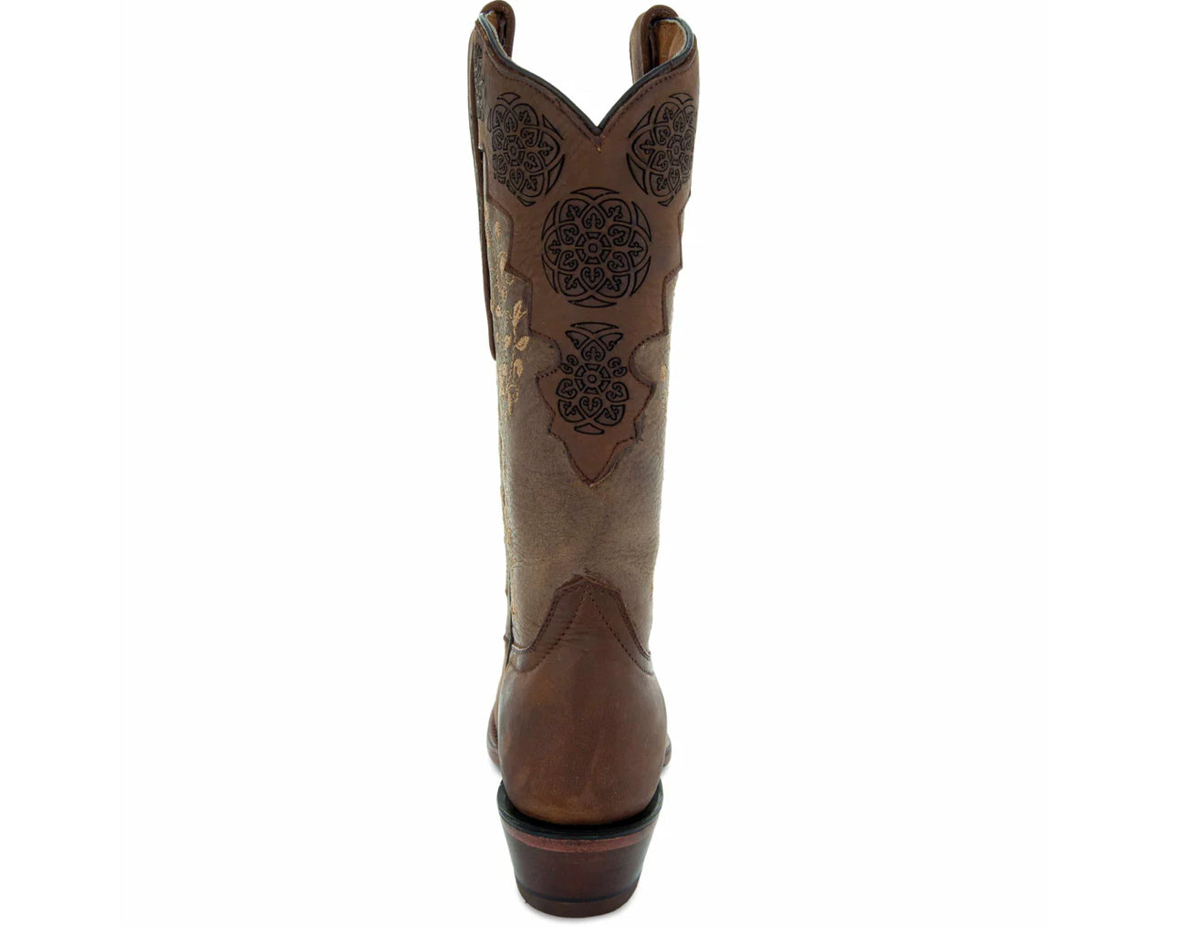 Autumn Gold Embroidered Tan Boots-Snip Toe