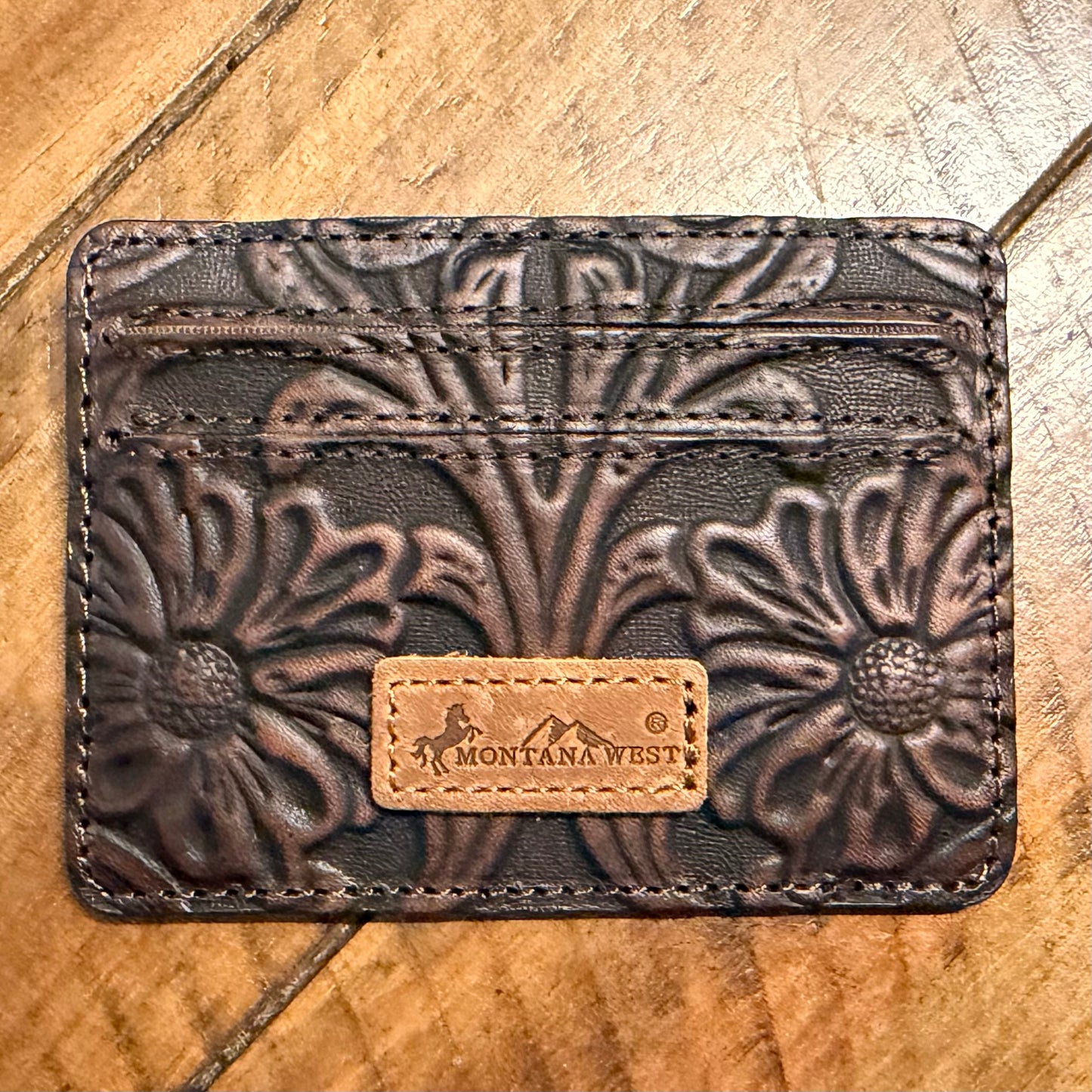 Tooled Floral Cardholder