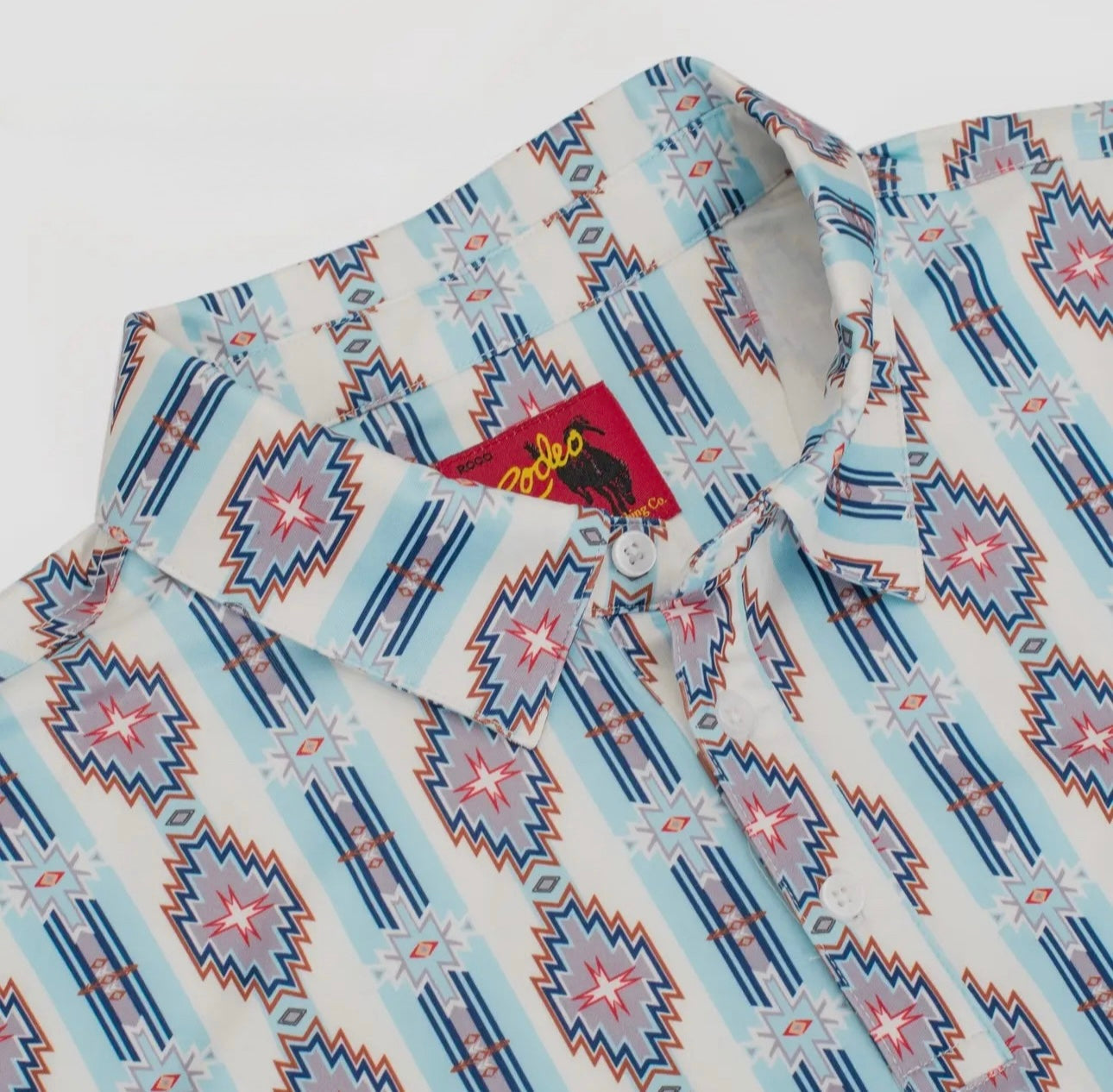 Men's Short Sleeve Printed Western Aztec Polo Shirt
