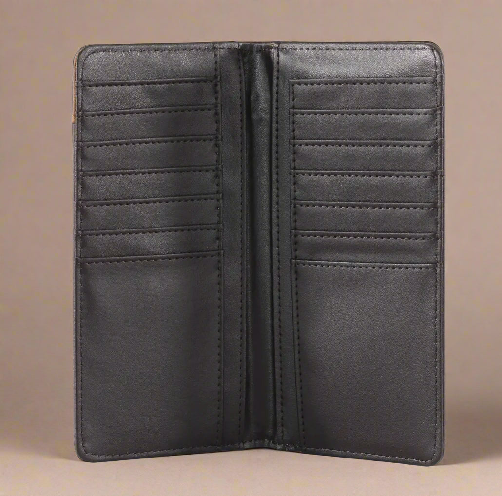 Embroidered Boot Scroll Men's Bifold Long Wallet