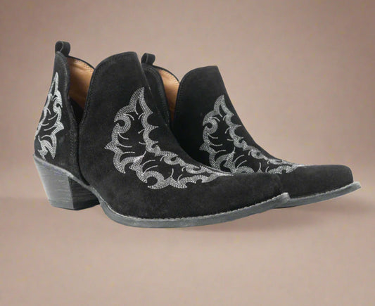 Trail Runner Suede Booties- Black