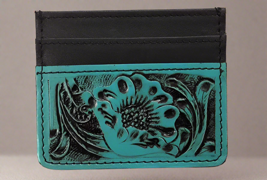 Western Genuine Tooled Leather Card Holder