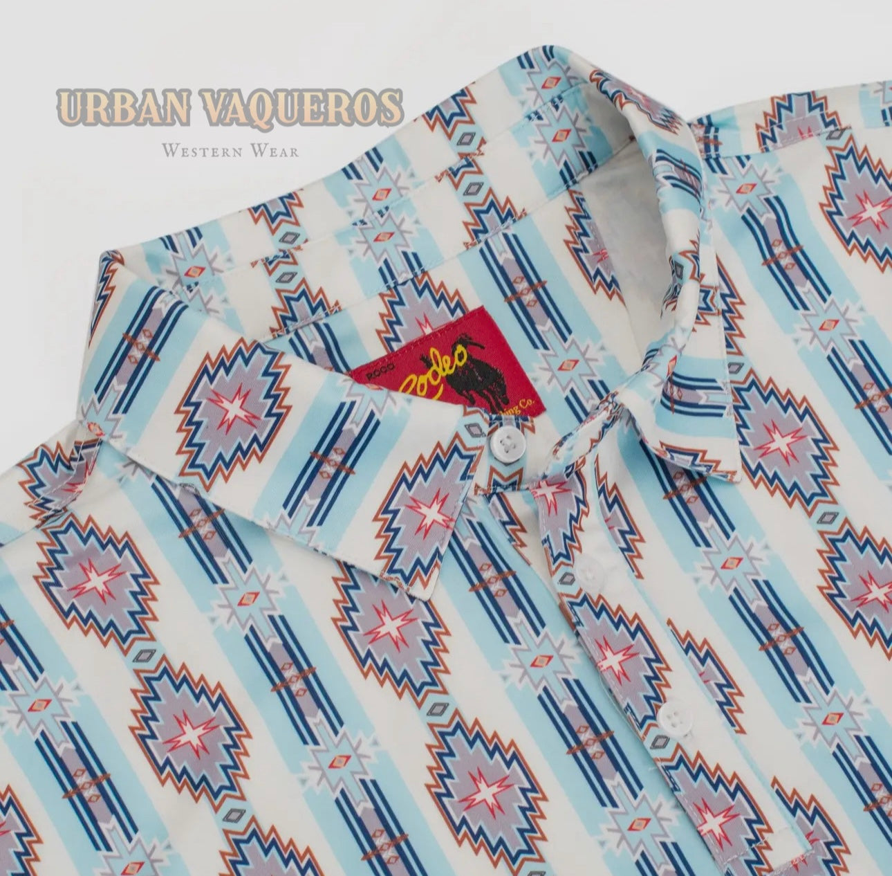 Men's Short Sleeve Printed Western Aztec Polo Shirt