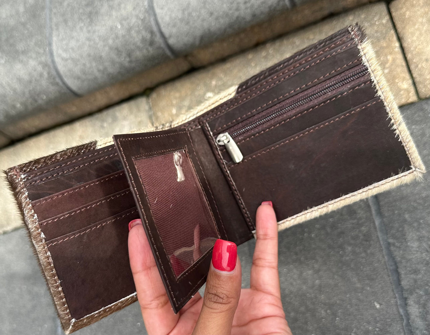 Assorted Hairon Cowhide Leather BillFold Wallet