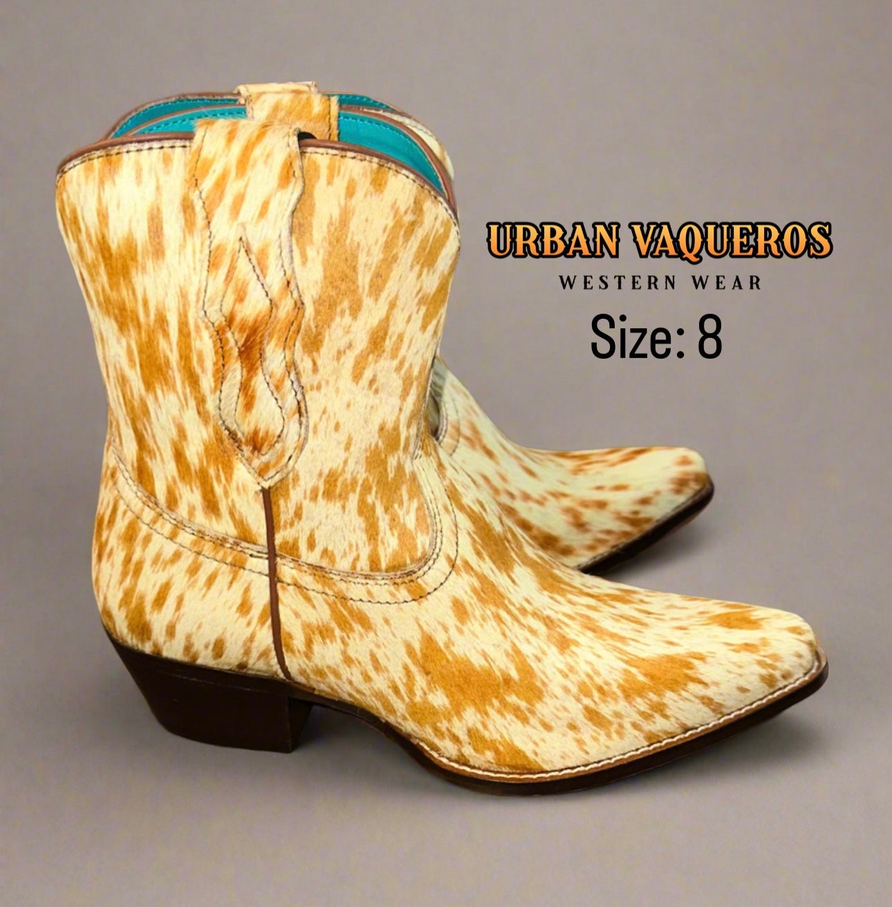 Cowdie Western Hairon Leather Booties