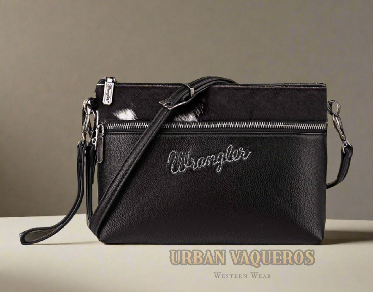 Wrangler Hair-On Collection Crossbody-Black