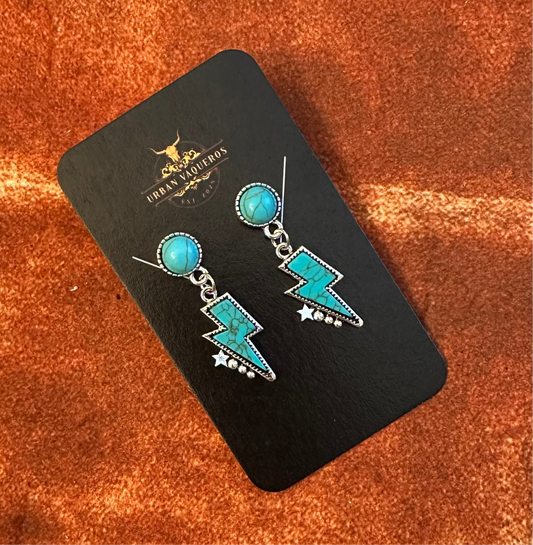 Lightning Earrings-Turquoise