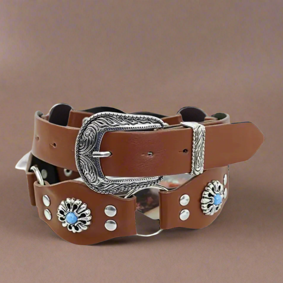 Faux Leather Western Belt