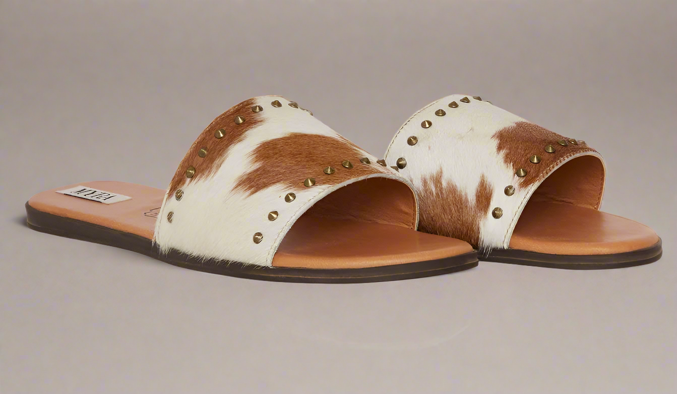 MYRA Hairon Leather Sustainable Flats-Brown