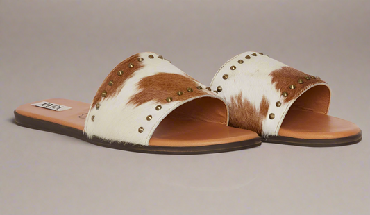 Hairon Leather Sustainable Flats-Brown