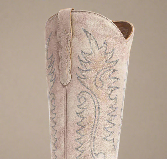 Syllvia Prairie Leather Boots- Ivory