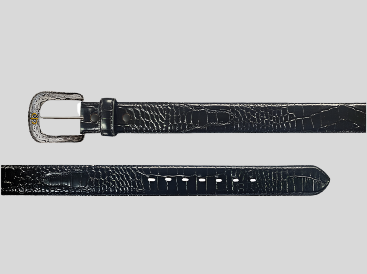 Men’s Stetson Black Crocodile Texture Belt