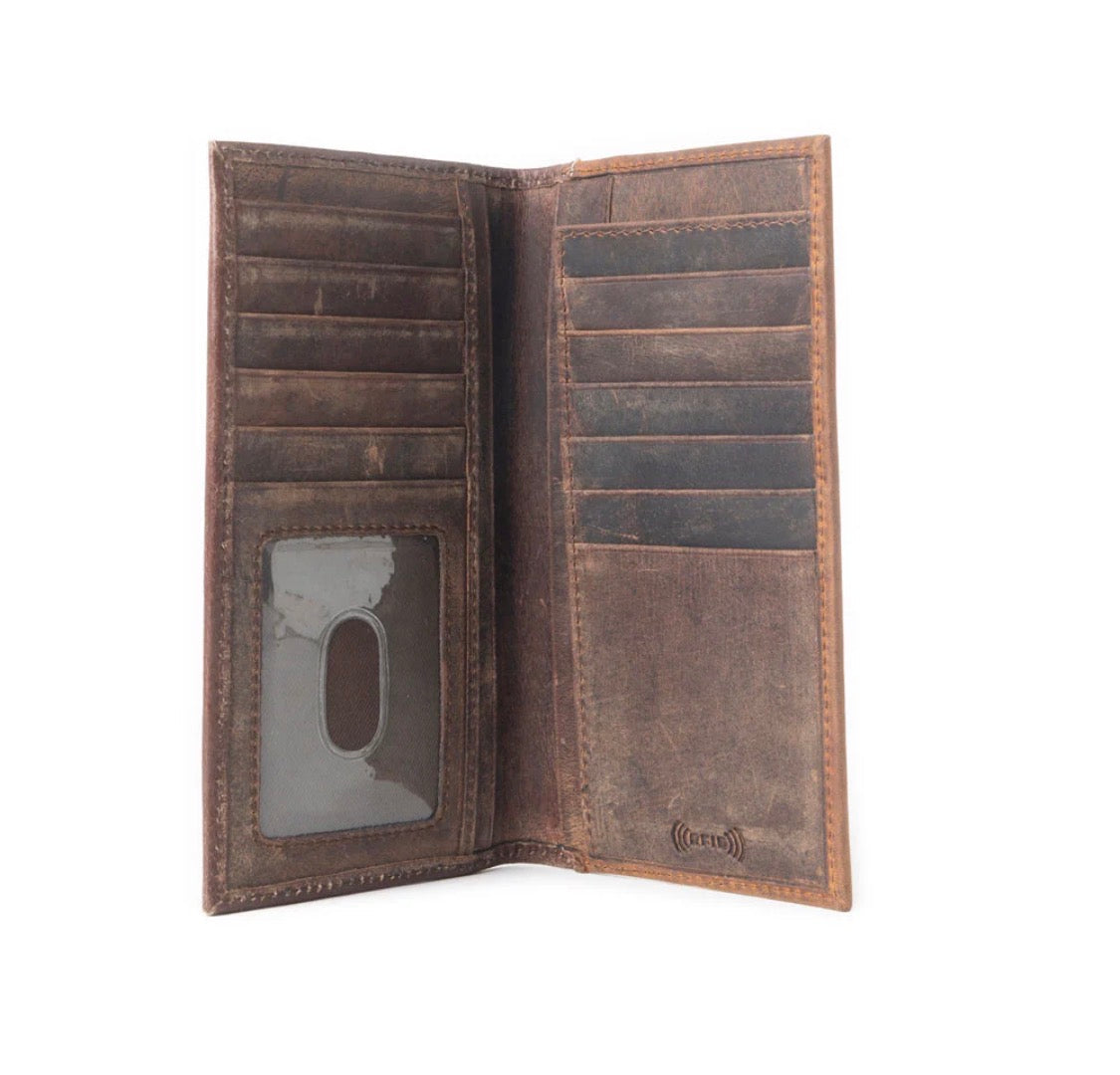 Blackhoof Handtooled Hairon Wallet In Midnight Smoke