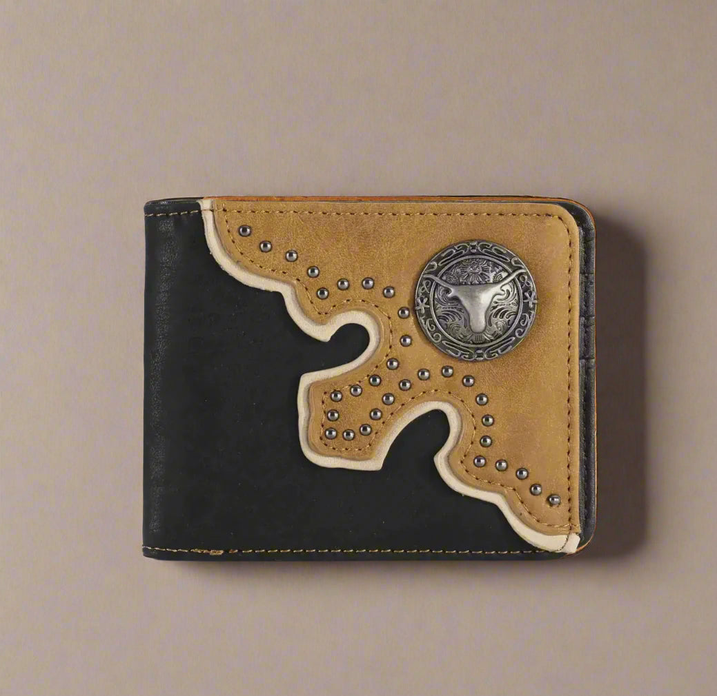 Longhorn Concho Color Block Bifold Wallet
