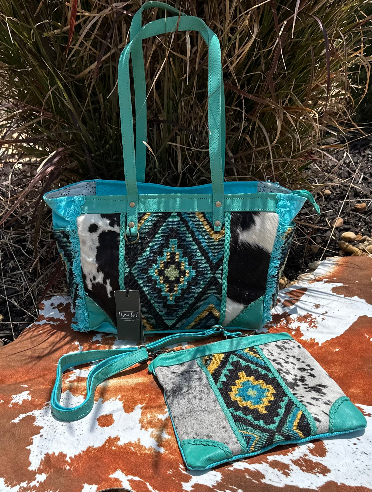 Tonga Ridge Medium Tote Bag-Turquoise