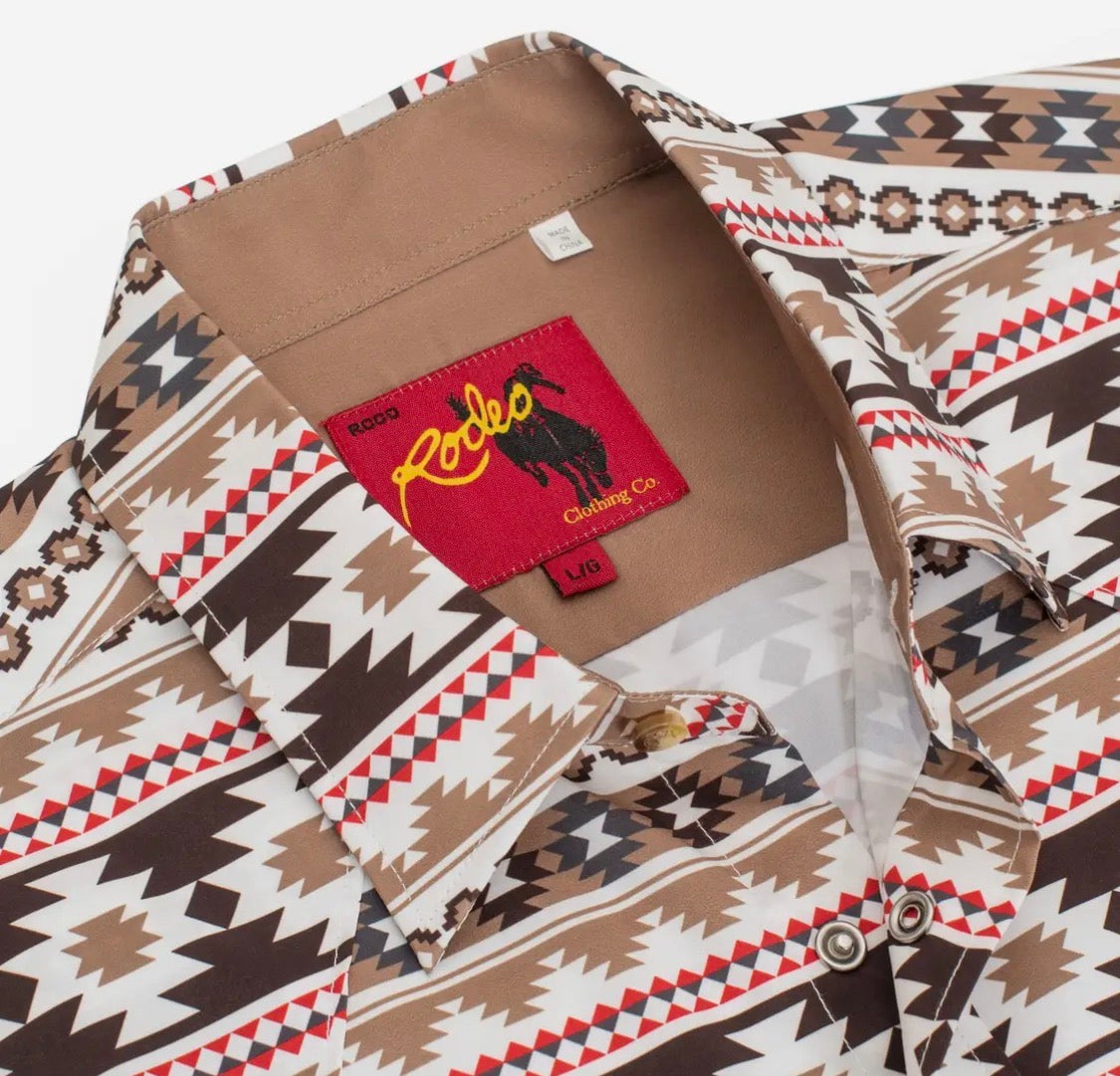 Men's Western Aztec Short Sleeve Shirt