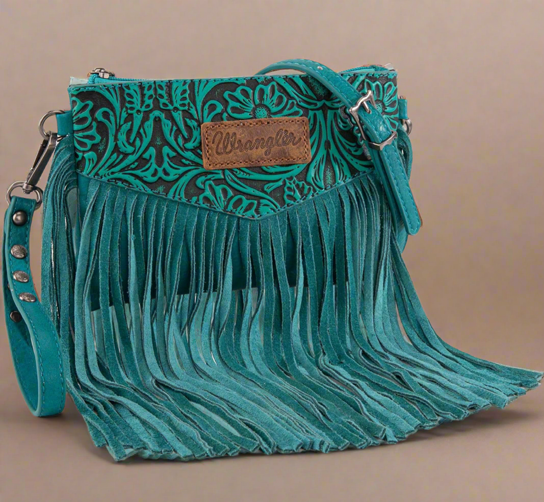 Wrangler Crossbody Wristlet Fringe Bag