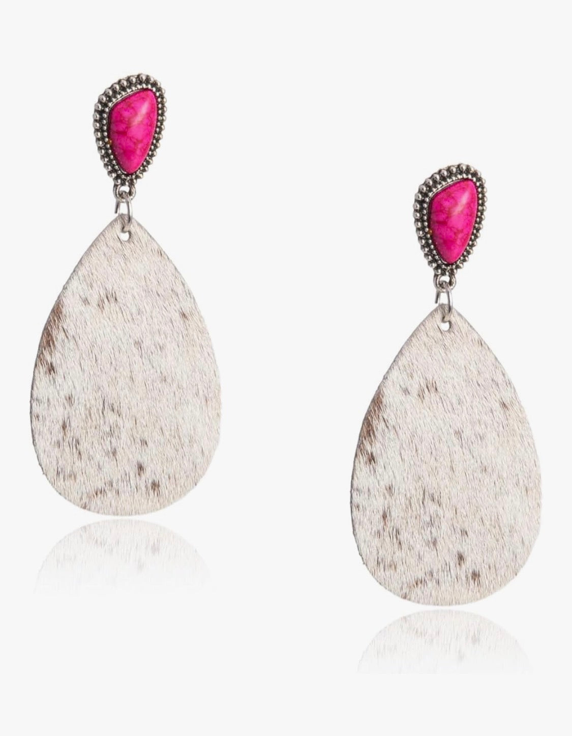 Western Hairon Teardrop Dangling Earrings