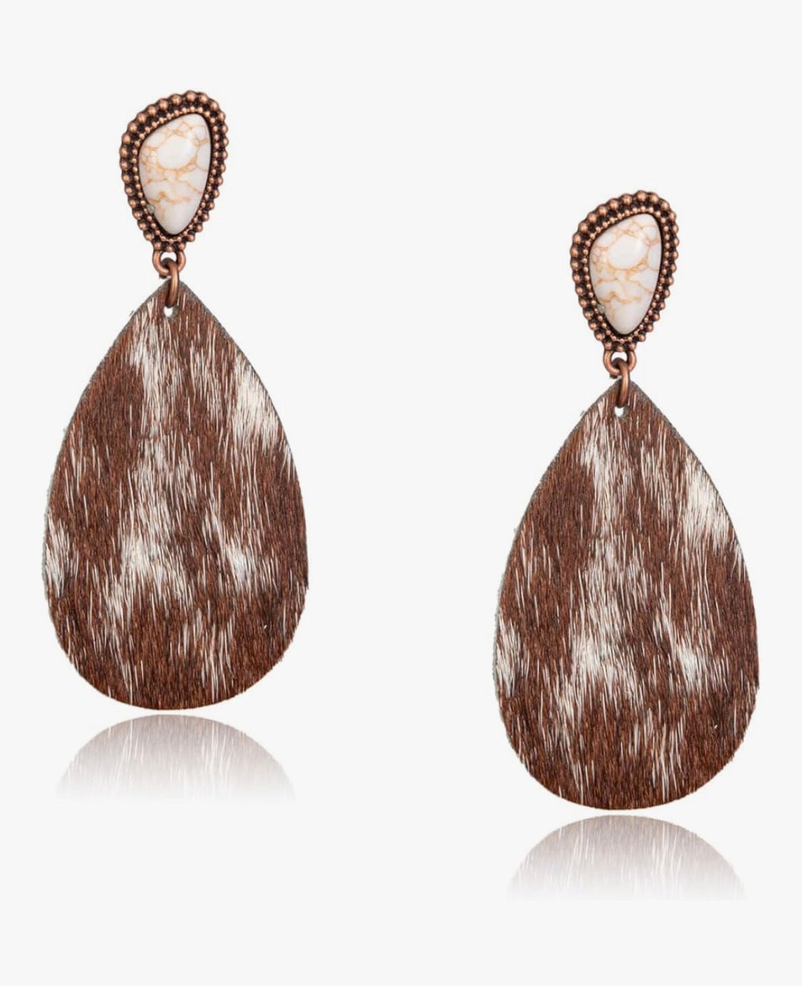 Western Hairon Teardrop Dangling Earrings