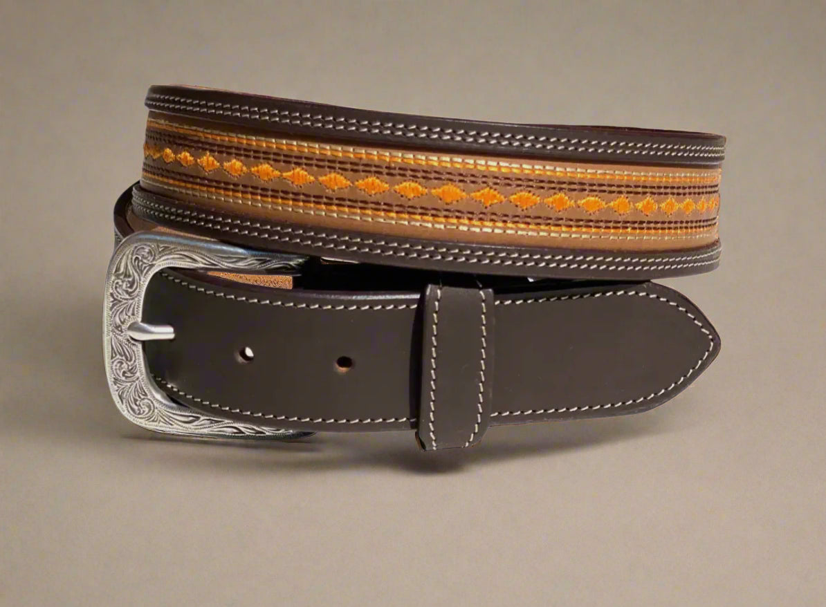 Mason Two Tone Belt-Brown